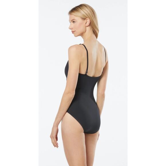 Michael Kors Black Surplice One Piece 8 NWT - Picture 3 of 5
